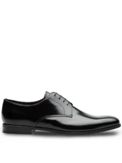 Men Prada Brushed Leather Derby Shoes