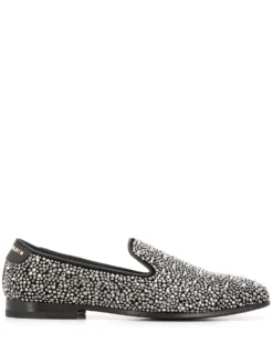 Men Philipp Plein Rhinestone Studded Loafers
