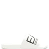 Men Ea7 Emporio Armani Logo-embossed Faux-leather Slides