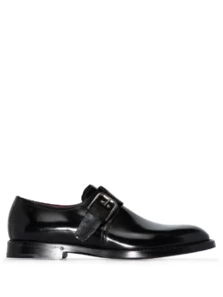 Men Dolce & Gabbana Brushed Leather Monk Shoes