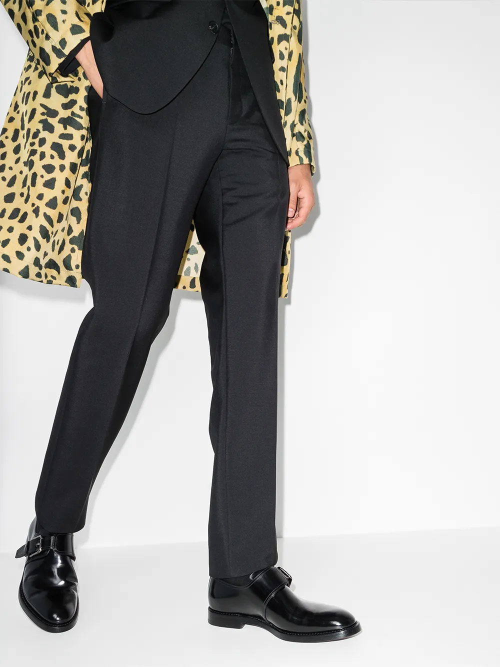 Men Dolce & Gabbana Brushed Leather Monk Shoes - Image 3