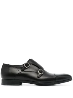 Men Magnanni Negro Buckled Monk Shoes