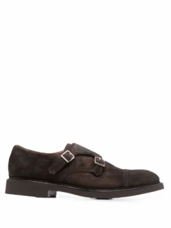 Men Doucal&apos;s Suede Double-buckle Monk Shoes