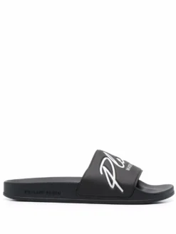 Men Philipp Plein Embossed Logo Slides