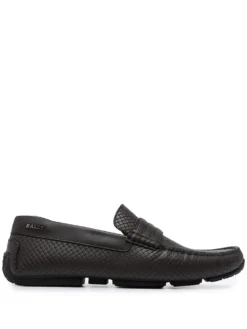 Men Bally Logo Slip-on Loafers