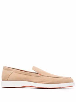 Men Santoni Slip-on Suede Loafers