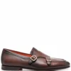 Men Santoni Carlos Leather Monk Shoes
