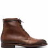 Men Scarosso Shearling-lined Lace-up Leather Boots
