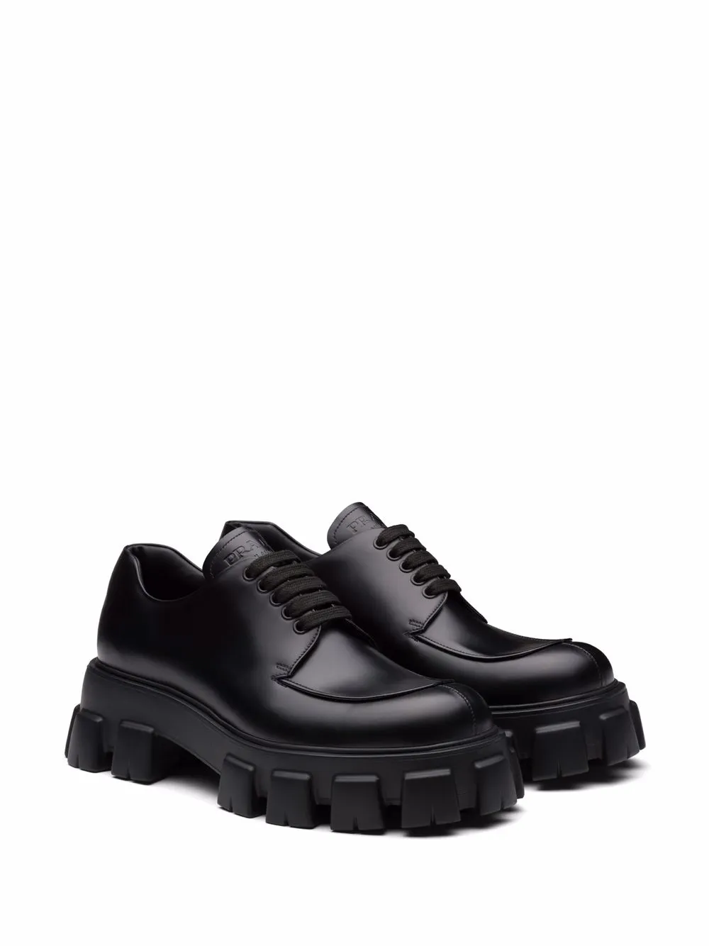 Men Prada Monolith Brushed Leather Lace-up Shoes - Image 2