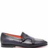 Men Santoni Side Buckle-fastening Monk Shoes