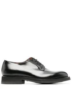 Men Santoni Round-toe Lace-up Derby Shoes