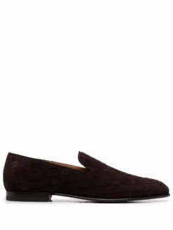 Men Lardini Interwoven Suede Loafers