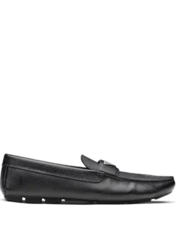 Men Prada Logo-plaque Leather Loafers