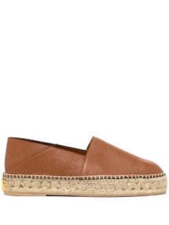Men Valentino Garavani Logo-plaque Leather Espadrilles