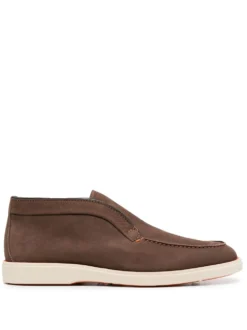 Men Santoni Slip-on Leather Desert Boots