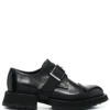 Men Alexander McQueen Buckle-fastening Leather Monk Shoes