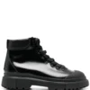 Men Hogan Lace-up Leather Ankle Boots