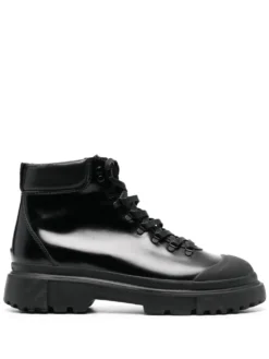 Men Hogan Lace-up Leather Ankle Boots