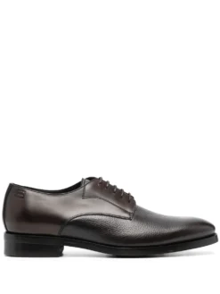 Men Baldinini Round-toe Panelled Derby Shoes