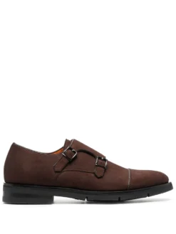 Men Santoni Side Buckle-fastening Detail Monk Shoes