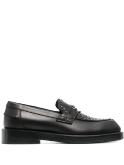 Men Versace Square-toe Studded Loafers