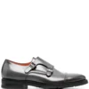 Men Santoni Buckled Leather Shoes