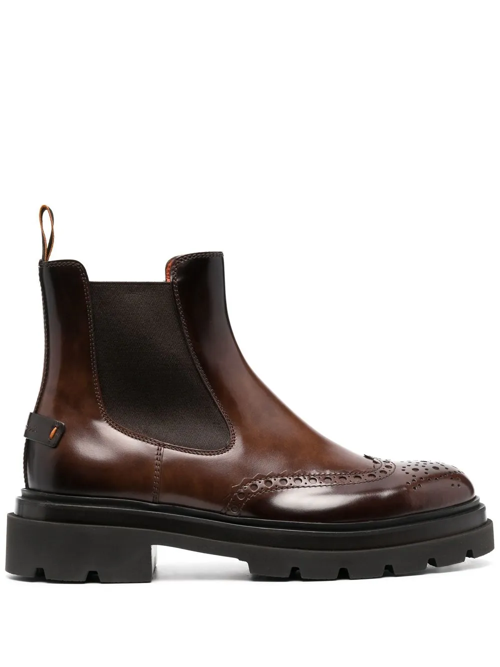 Men Santoni Brogue-detail Chelsea Boots