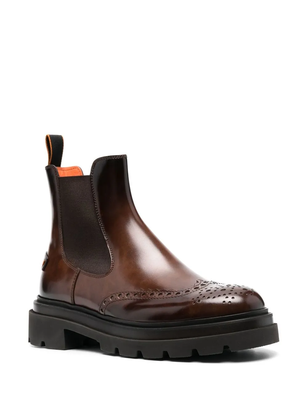 Men Santoni Brogue-detail Chelsea Boots - Image 2
