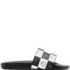 Men MCM Checkerboard Logo-print Slides