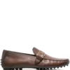 Men Santoni Buckle-detail Leather Loafers