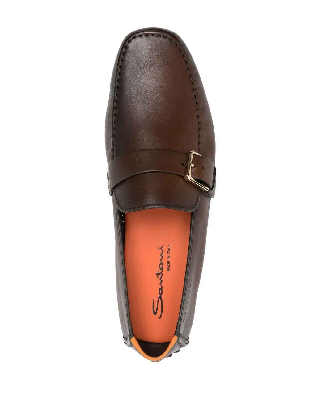 Men Santoni Buckle-detail Leather Loafers - Image 4