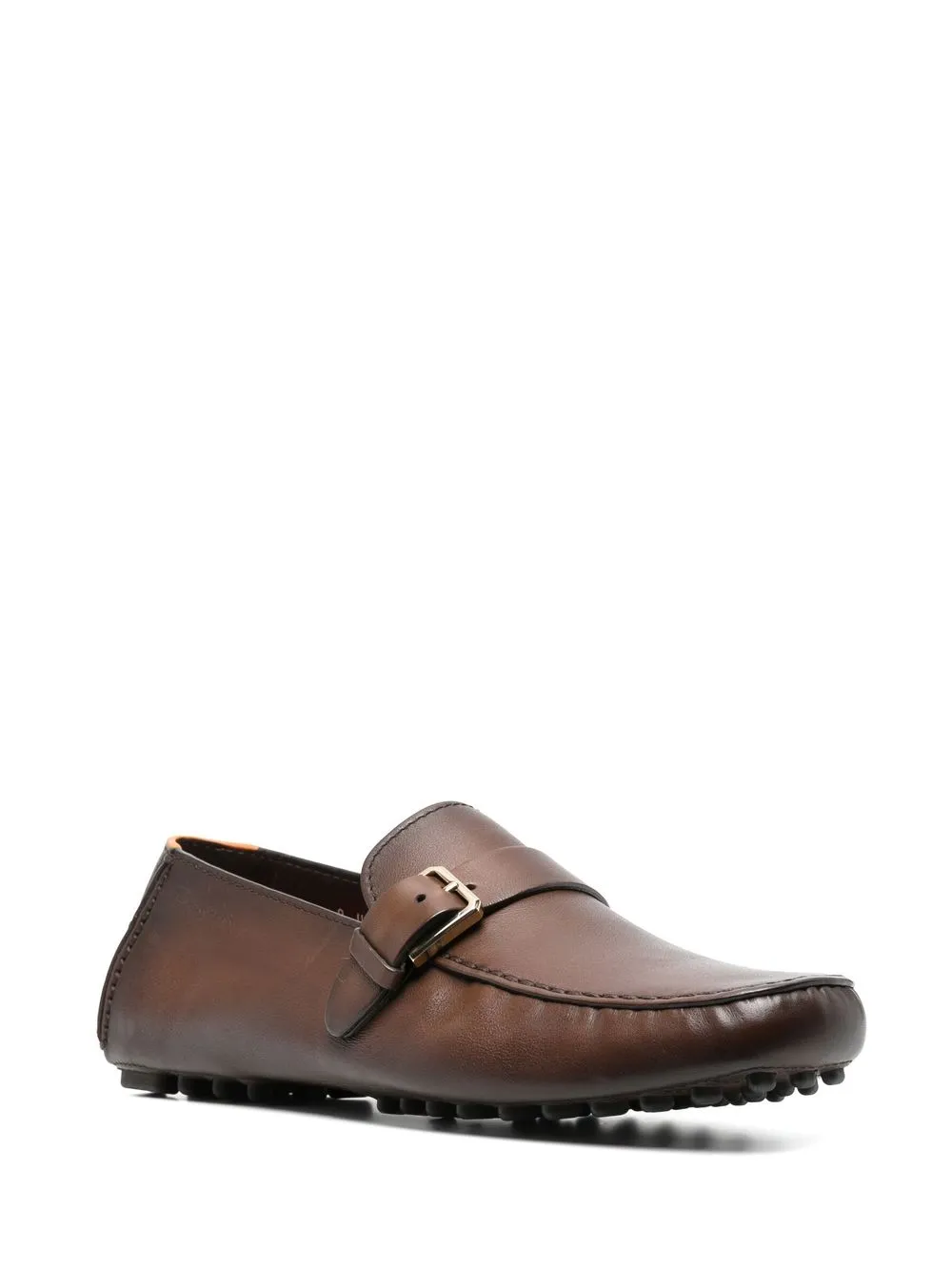 Men Santoni Buckle-detail Leather Loafers - Image 2
