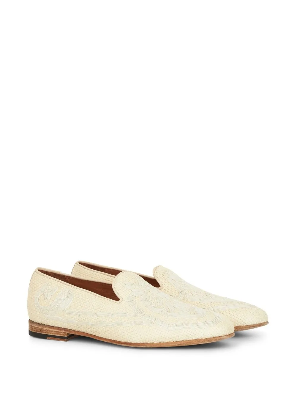 Men ETRO Embroidered-design Raffia Loafers - Image 2