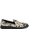 Men Giuseppe Zanotti Snake-effect Paint-splatter Leather Loafers