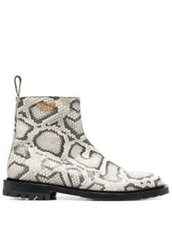 Men Moschino Snakeskin-effect Ankle Boots