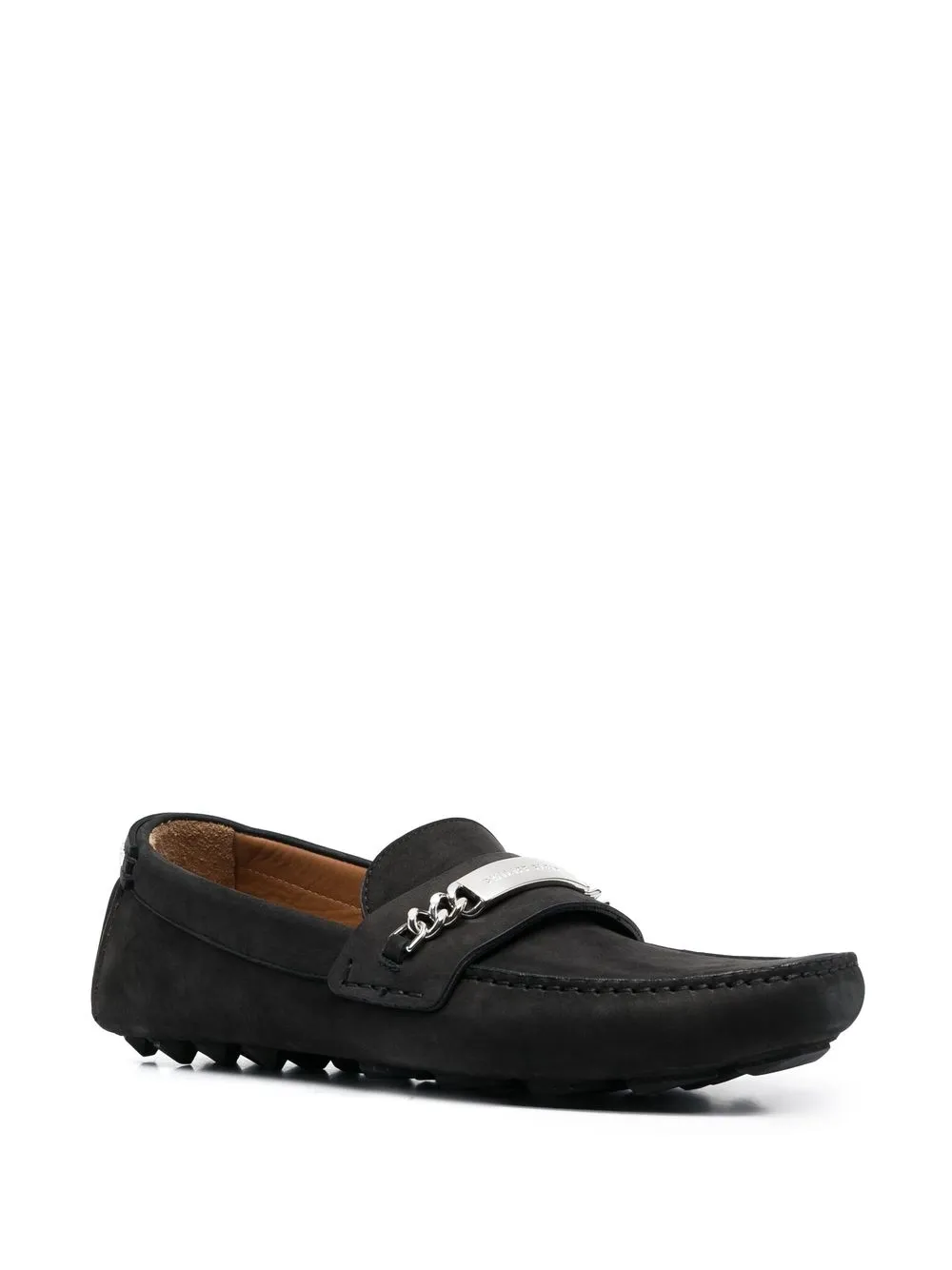 Men Philipp Plein Logo-plaque Leather Loafers - Image 2