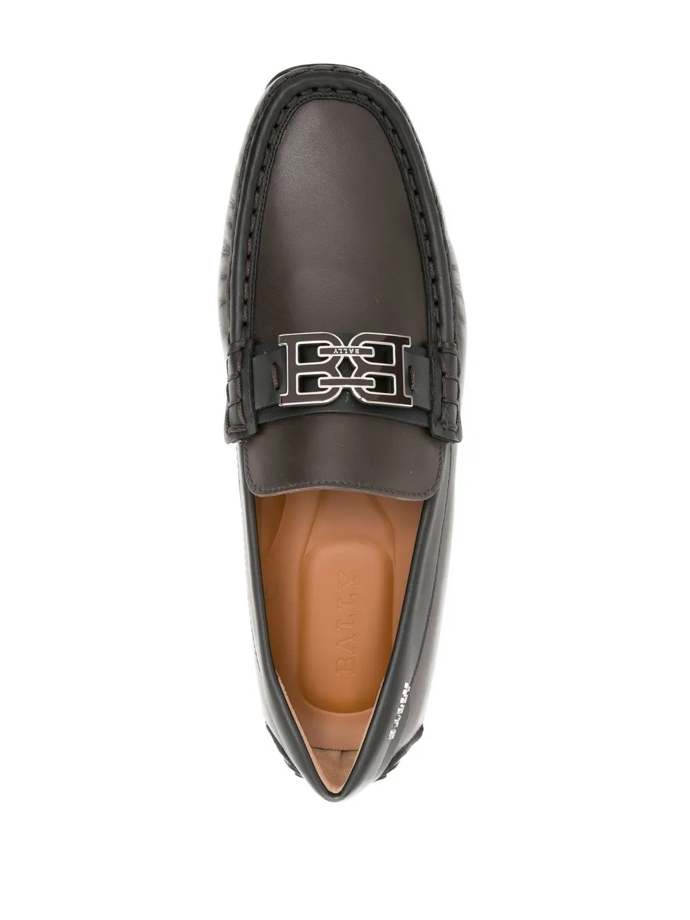 Men Bally Logo-plaque Almond Toe Loafers - Image 4