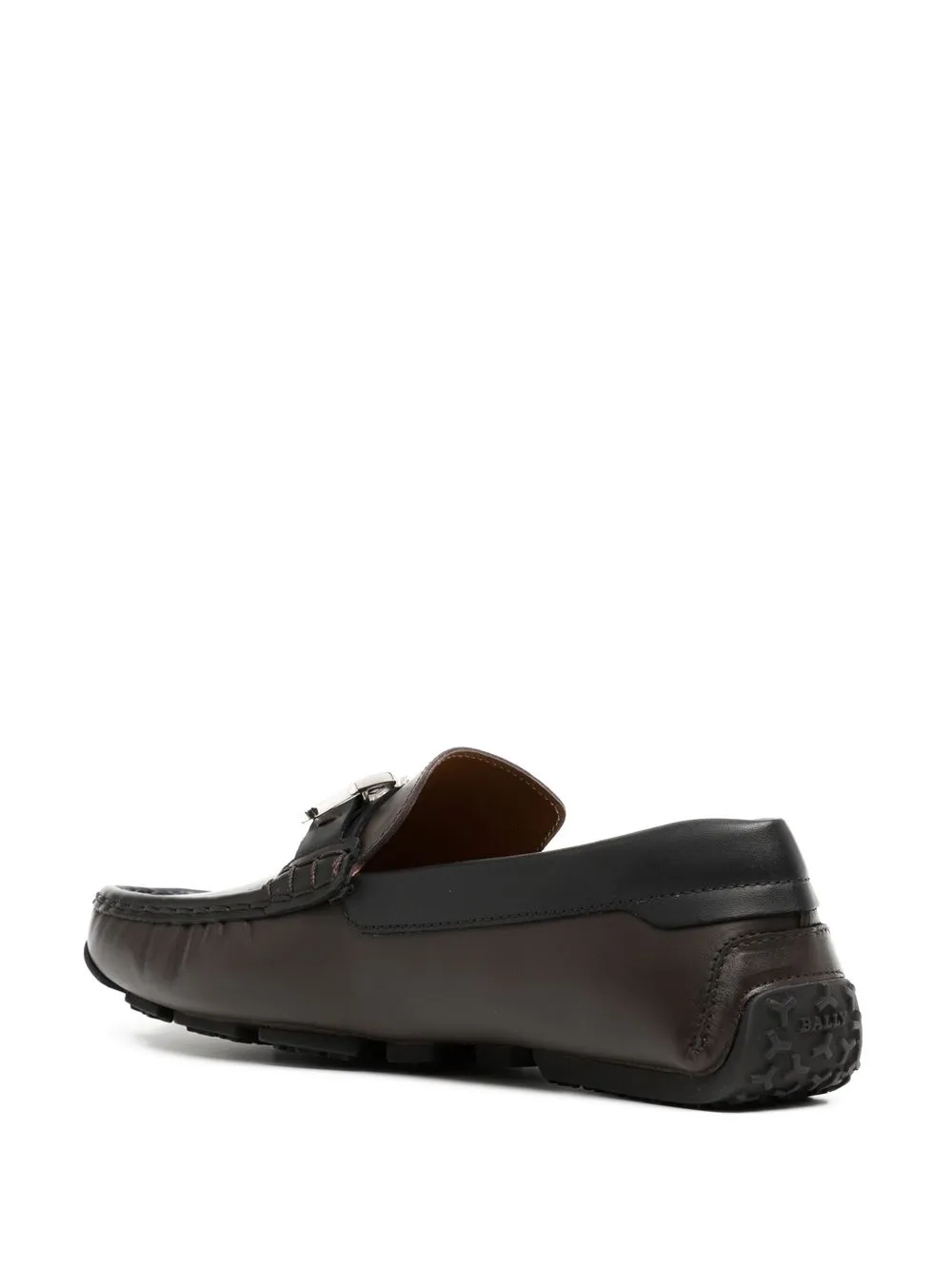 Men Bally Logo-plaque Almond Toe Loafers - Image 3