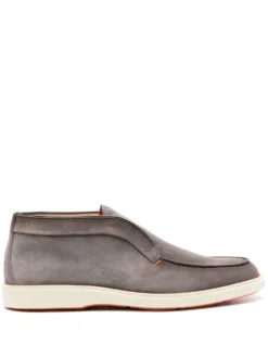 Men Santoni Slip-on Suede Ankle Boots