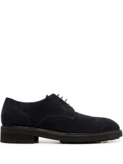 Men Zegna Suede Lace-up Derby Shoes