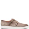 Men Santoni Bankable Suede Monk Shoes