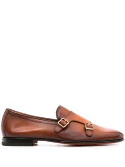 Men Santoni Dolorous Almond-toe Monk Shoes