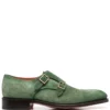 Men Santoni Suede Double-buckle Shoes