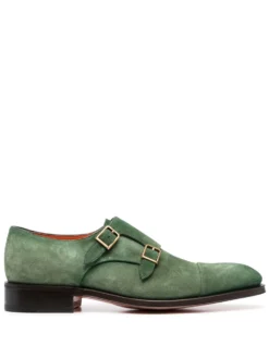 Men Santoni Suede Double-buckle Shoes