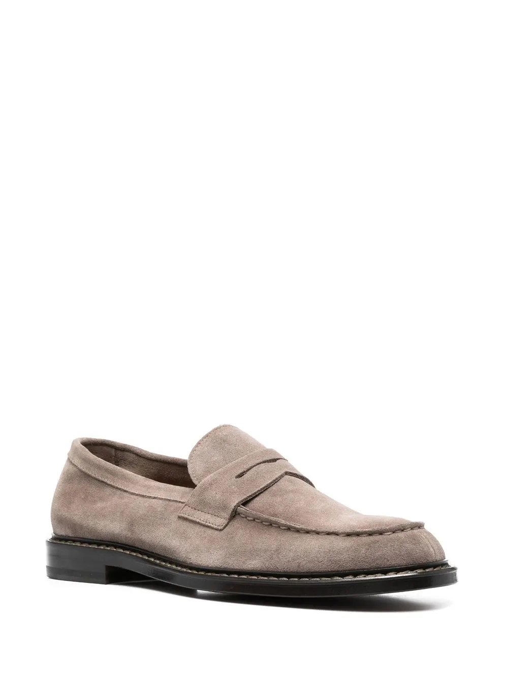 Men Doucal's Suede-leather Contrasting-sole Loafers - Image 2