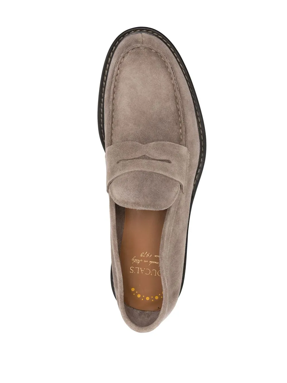 Men Doucal's Suede-leather Contrasting-sole Loafers - Image 4