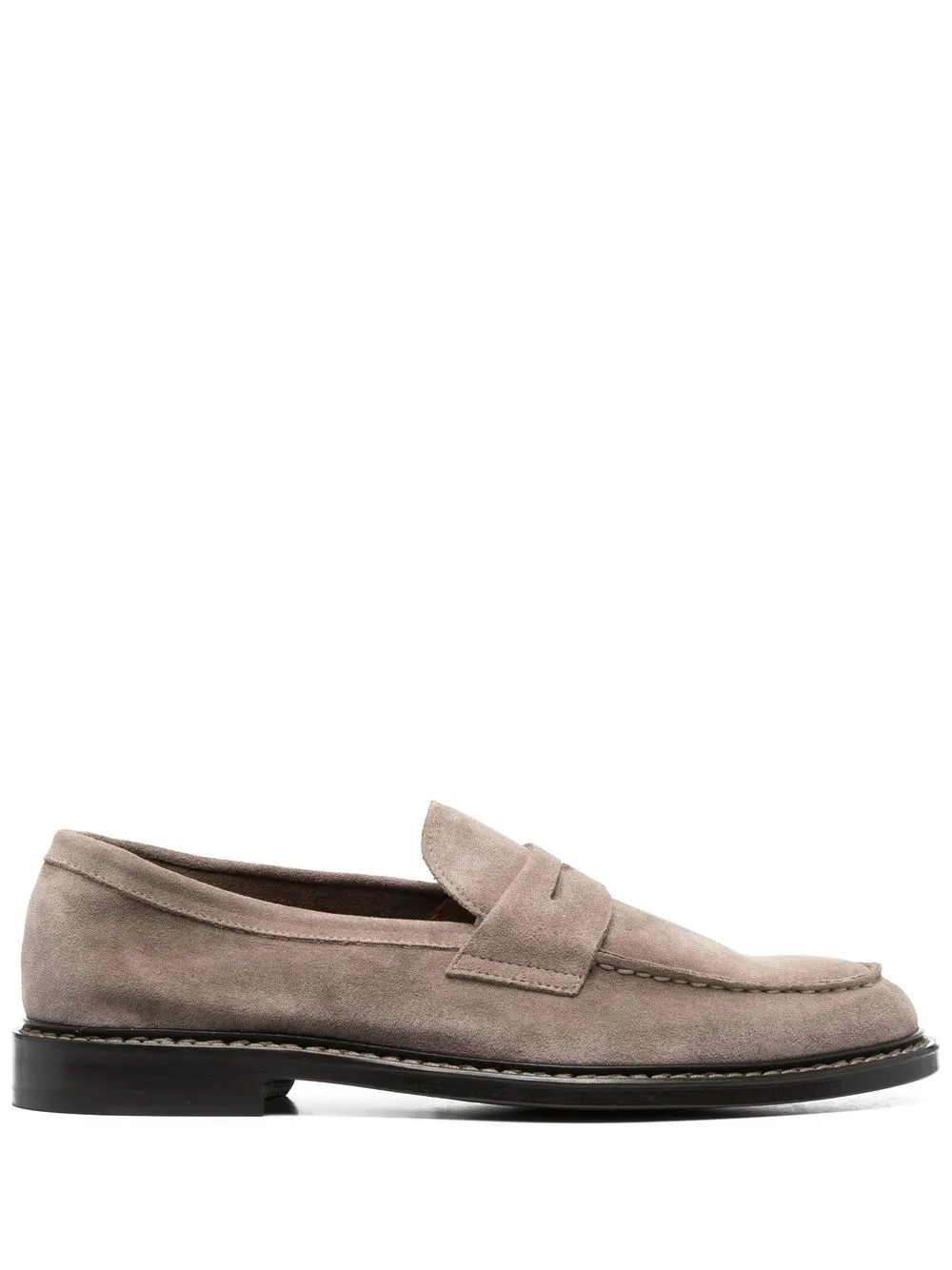 Men Doucal's Suede-leather Contrasting-sole Loafers