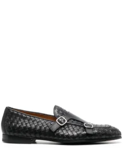 Men Doucal&apos;s Woven Double-strap Monk Shoes