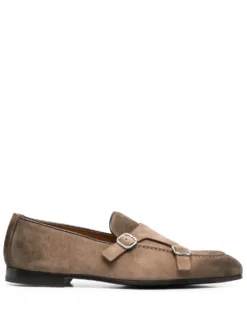 Men Doucal&apos;s Double-buckle Leather Monk Shoes