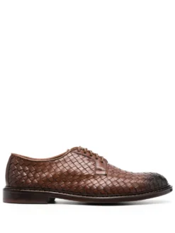 Men Doucal's Interwoven Leather Derby Shoes